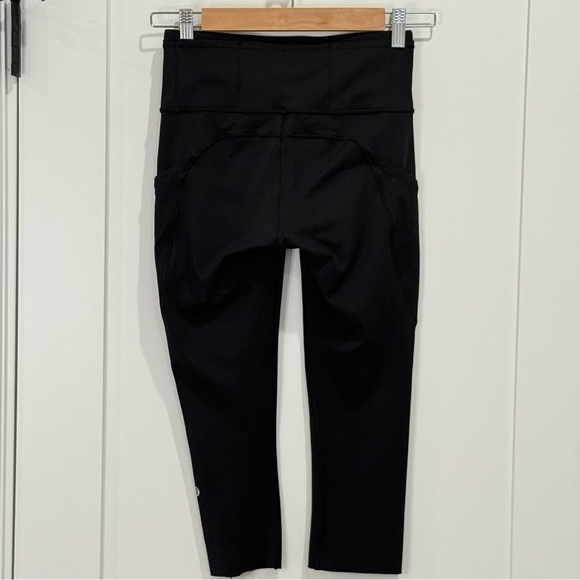 Lululemon Fast & Free Crop II Leggings Nulux 19" High Waisted Pockets Black 4 - Picture 7 of 14